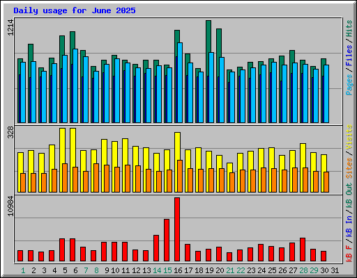 Daily usage for June 2025