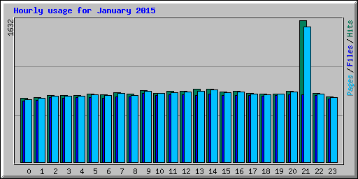 Hourly usage for January 2015