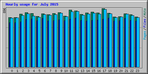 Hourly usage for July 2015