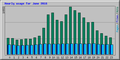 Hourly usage for June 2016