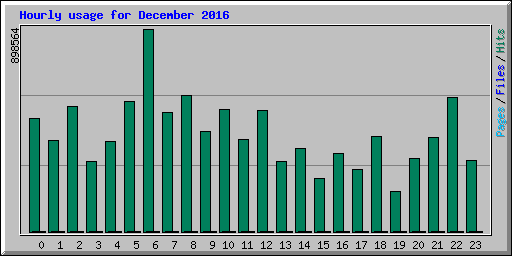 Hourly usage for December 2016