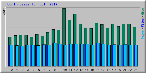 Hourly usage for July 2017