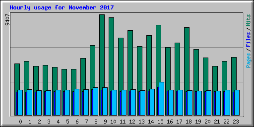 Hourly usage for November 2017