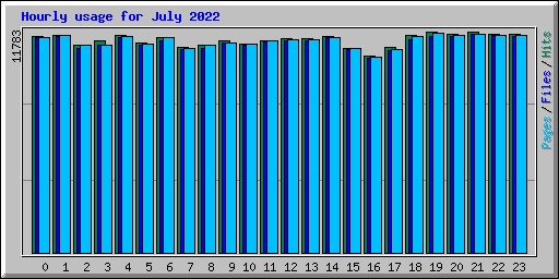 Hourly usage for July 2022
