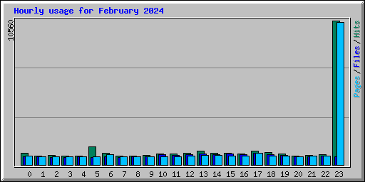 Hourly usage for February 2024