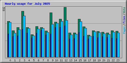 Hourly usage for July 2025